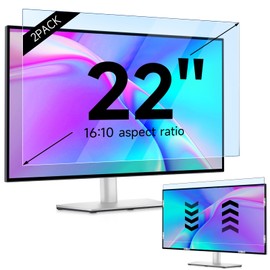 IPROKKO 【2 Pack】 22 inch Anti-Blue Light Monitor Screen Protector for 16:10 Widescreen,Removable Anti Glare Blue Light Blocking Screen Filter，LED PC Anti-UV Eye Protection Filter Film