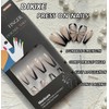Dikixe French Black Top Glossy Press On False Nails,Handmade Long