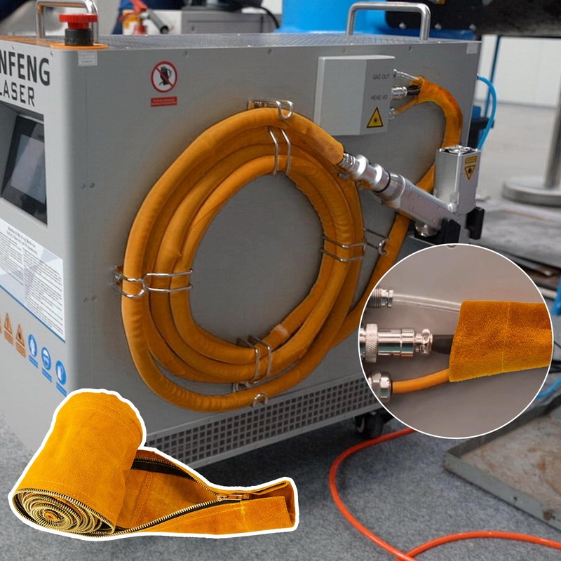 TIG Welding Torch Cable Cover,12 ft Flame-Resistant Split Cowhide Leather