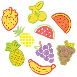 Baker Ross FE473 Fruit Craft Foam Stampers - Pack of 10, Craft Stamps, Stamp Sets for Children, Ideal for Kids Arts and Crafts Projects