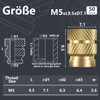 Threaded Insert, M5 (50 Pieces) Press-in Nuts for 3D Printing