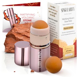 Singularity Rodillo Facial Absorbedor de Exceso de Grasa | De Piedra Volcánica Absorbente de Aceite Facial | Matificante Para Todo Tipo de Piel | Repuesto Incluido | Con Guía de Uso y Garantía Singularity | Rosa