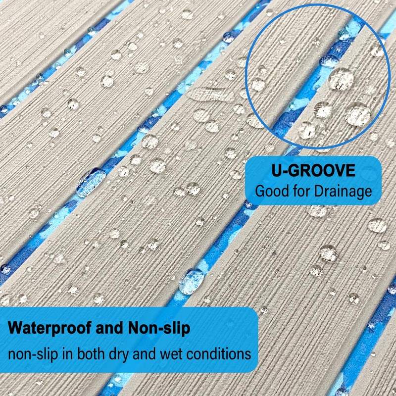 HZshark Boat Flooring EVA Foam Boat Decking Self-Adhesive 6mm Non