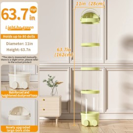Cute Cartoon Standing Toys Storage Cabinet Children Stuffed Animal Storage Tubecolor: Green-transparent, size: 162: 28*162 cm