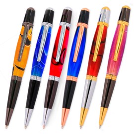 Legacy Woodturning Viceroy Pen Kit, 6 Piece Variety Pack, 1 each of Chrome/Gun Metal, Chrome/Black Chrome, Copper/Black Chrome, Gun Metal/Black Chrome, Gold/Chrome, Gold/Gun Metal