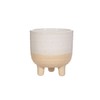 Sass & Belle Rustic White Half Glazed Small Planter