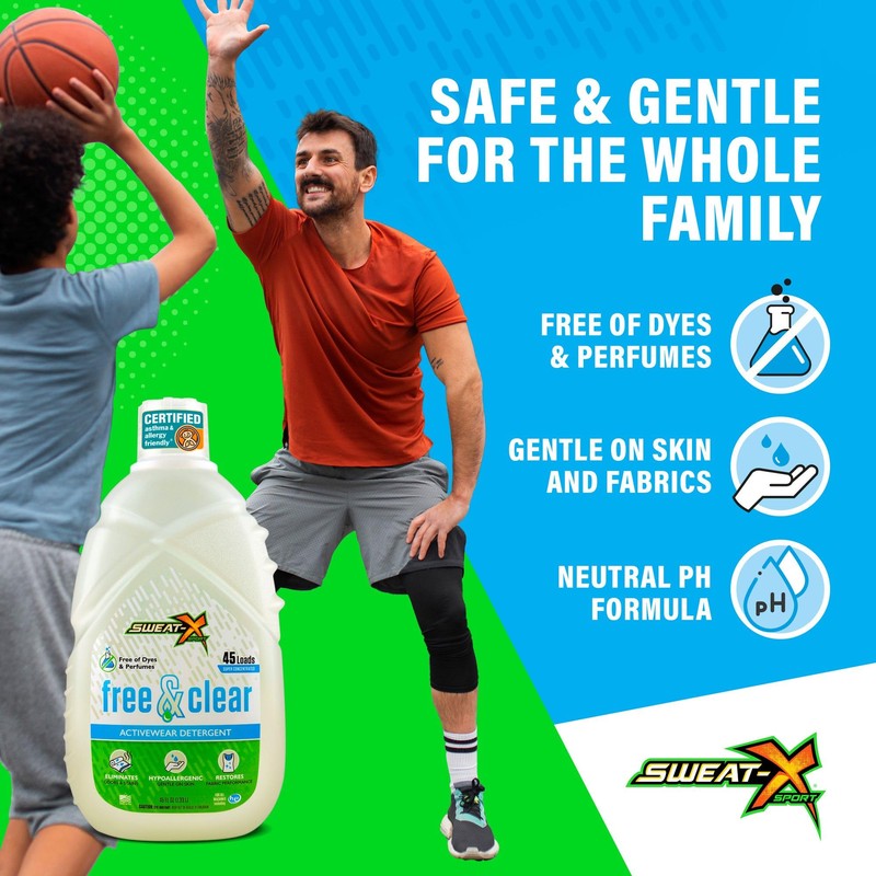 Sweat X Free & Clear Activewear Laundry Detergent – Certified