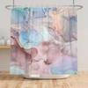 OFILA Blue and Pink Marble Shower Curtain for Bathroom,Abstract Marble