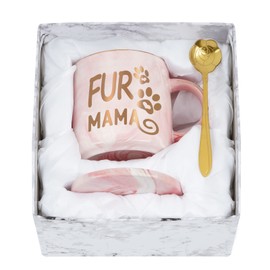 Cabtnca Dog Mom Gifts for Women, Fur Mama Mug, Dog Mom Cat Mom Gifts, Dog Mom Mothers Day Christmas Gifts, Dog Mom Cat Mom Mug, Mothers Day Birthday Gifts for Dog Mom Dog Lover, 12Oz