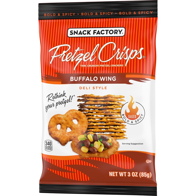 Snack Factory Pretzel Crisps, Buffalo Wing, On-the-Go Bag, 3 Oz