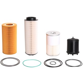 4 Pcs Filter Kit Compatible with Paccar MX-13 MX13 Engine, 1948921 Oil Filter + 2277129 Fuel Filter Water Separator + FS19765 Fuel Water Separator Filter + 1922496 Oil Filter