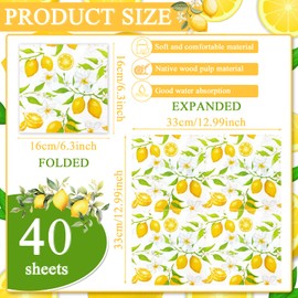 Pack of 40 lemon napkins, napkins, lemons perfect for birthdays, napkins, lemon motif, lemon decoration, decoupage technique, 33 x 33 cm, birthdays, parties, weddings, communion and celebrations