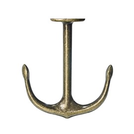 BAMI-LEE House Anchor Shape Zinc Alloy Double Prong Ceiling Hooks, 4-Pack Under Shelf Coat Hooks Hanging Towel Robe Clothes Cap Bathroom Kitchen Cabinet Garage Use (Bronze)