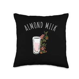 Coconut Oat Rice Milk And Almond Butter Apparel Almond Dairy Free Vegan Milk Plant Based Product Throw Pillow, 16x16, Multicolor