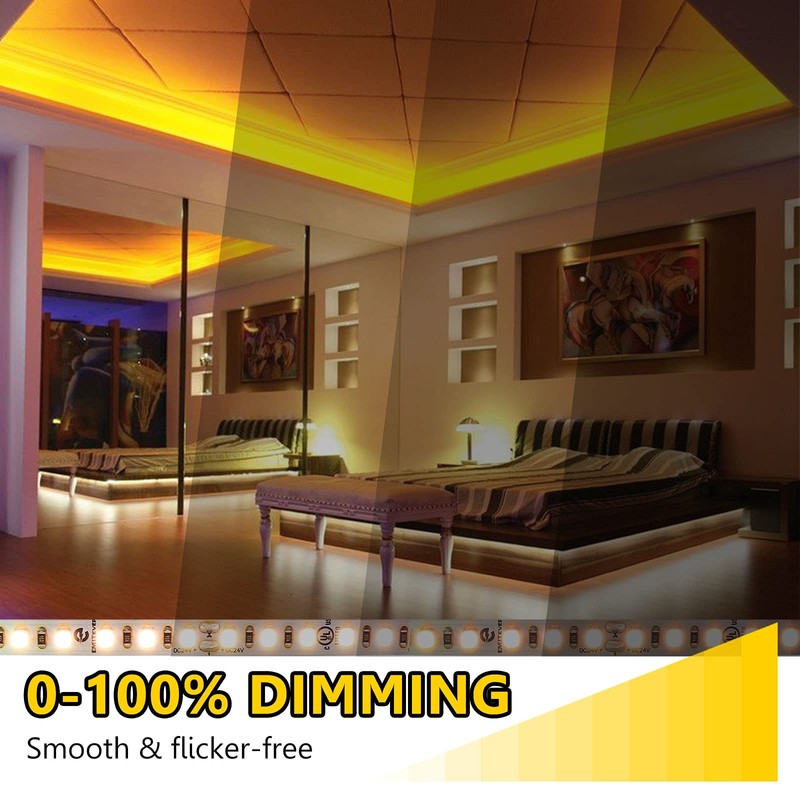 EMITEVER LED Strip Lights 2700K, UL 24V LED Tape Light