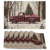Red Truck Placemats Set of 6,Christmas Tree Waterproof Non-Slip Washable