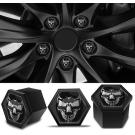 SkinoEu Wheel Nut Covers Locking Bolt Caps Universal Silver Skull 17mm NB 41