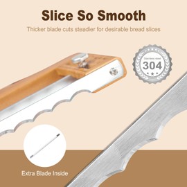 CJZMBSTY Adjustable Bread Slicer, Thickened Blade & Storage Bag for Baking