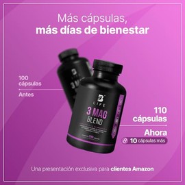 B Life Citrato, Óxido y Gluconato de Magnesio 500 mg | 110 Cápsulas | Alta absorción | Ingredientes Naturales | 3 Mag Blend.
