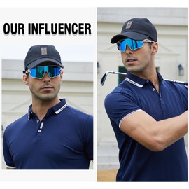 Duco Sports Sunglasses Men's Polarized Sunglasses for Sports UV400 UV Protection Bicycle/Baseball/Tennis/Driving/Running/Fishing/Golf/Marathon/Skiing 0023, white-blue, L