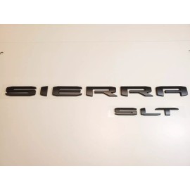 GMC 2PCS Matte Black Rear Tailgate SIERRA SLT Emblem GMC Sierra 1500 2500hd 3500hd