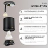 Gleonlux LED Ceiling Spotlight, Surface-Mounted Spotlight, Black, Dimmable, Swivelling with