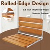 Teak Folding Shower Seat Wall Mounted, Foldable Shower Bench, 400lbs