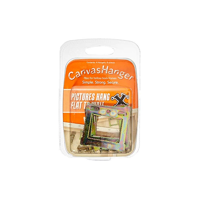 X Canvas Hangers Brass Plated 4 Pack Blister - 13012
