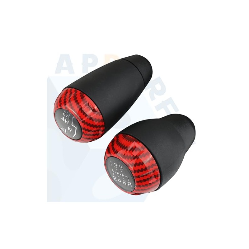 APPERFiT Shift Shifter Knob Set (Red Carbon Fiber) for Manual