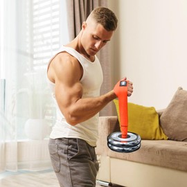 J Bryant Arm Wrestling Training Strap Belt Hand Grip- Ideal for Wrist Forearm and Biceps Workouts Multifunctional Home Gym Fitness Equipment Compatible with 1 inch and 2 inches Barbell Plates (Orange)