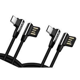 Selna 6ft and 10ft Long USB-C Cable Angle Cord for Gaming Fast Charge Compatible with Motorola Razr Ultra (2025), Type-C Power Wire 90 Degree L-Shaped Braided