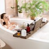 Teak Bathtub Tray - Luxury Bath Tray with Expandable Handles,