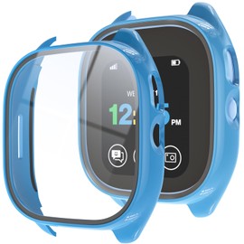 BESINPO 1 Pack Case for Gizmo Watch 3 Screen Protector, Gizmo 3 Screen Protector with 9H Tempered Glass for Kids Overall Shockproof Bumper Cover Accessories for Verizon Gizmo Watch 3 (Blue)