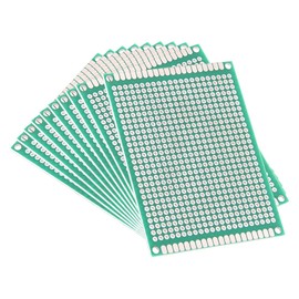 Sourcingmap 10pcs 6x8cm Double Sided PCB Board Universal Printed Circuit Proto Board for DIY Soldering Electronic Projects Practice Test Circuit