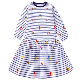 Frogwill Girls Rainbow Sweatshirt Dress Striped Jersey Long Sleeve Outfit 4t, Striped