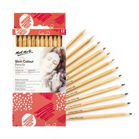 MONT MARTE Skin Colour Pencils Set - 12 pieces of Skin Coloured Pencils - Ideal Skin Tone Crayons for expressive and realistic Portrait Drawings