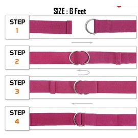 D-Ring Buckle Cotton Belt for Yoga Stretching Exercise Durable Flexible 6FT (torqouise)