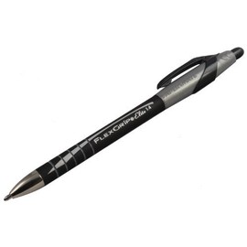 Paper Mate Flexgrip Elite Ball Pen Retractable 1.4mm Tip 1.0mm Line Black Ref S0767600 [Pack 12]