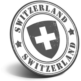 Destination Vinyl ltd Magnet for Refrigerator, Fridge BW - Switzerland Flag Travel Swiss Ski Resort for Office, Cabinet and Whiteboard, Magnetic Stickers, 40186