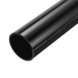 sourcing map 2.5 Inch PVC Rigid Tube Round Pipe Hardware Tubing 57mm ID 63mm OD 350mm Black High Impact for Water Pipe Crafts Cable Sleeve