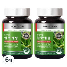 Nutri D Day Premium Aloe Tablets 60g, 6, 120 tablets / 뉴트리디데이 프리미엄 알로에정 60g, 6개, 120정