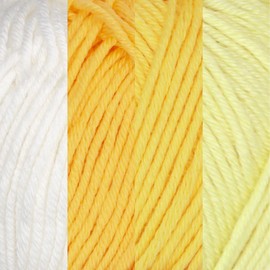JubileeYarn Bamboo Cotton Sport Yarn - 50g/Skein - Shades of Yellow - 4 Skeins