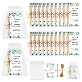 20 Pcs Thank you Inspirational Pens Bulk Gifts, Employee Appreciation Gift Motivational Quote Ballpoint Pens with Organza Bags and Thank You Cards for Teacher Student Coworkers Staff Gifts (4-20Pcs)