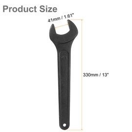 HARFINGTON 2pcs Single Open Ended Spanner Wrench, 41mm, Thicken Carbon Steel Open End Wrench Tool for for Automotive Repair and Furniture Assembly, Black