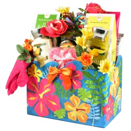 Gift Basket Village Citrus Wave, Spa Gift Basket for Her - Spoil Her With A Luxury Spa Gift Basket That Includes Tropical Lotions and Tropical Flavored Treats (Large)