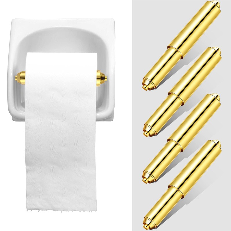 Shappy 4 Pcs Universal Toilet Paper Holder Replacement Rod Spring