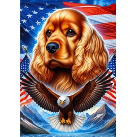 Cocker Spaniel Buff - Best of Breed DCR Patriotic II House Flag