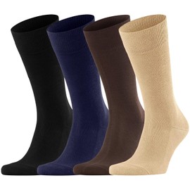 Dafi soft Men's Bamboo Socks (4-Pack) – Premium Comfort, Seamless Toe, Breathable | Made in Turkey (Size UK 9-12 Black/Navy/Brown/Beige)