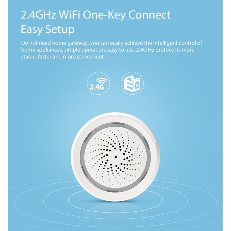 Mengshen 2 Pack WiFi Wireless Security Alarm Instant Phone AlertsTuya