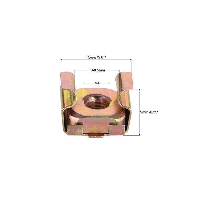 sourcing map M4 Cage Nuts for Server Rack Cabinet, Carbon